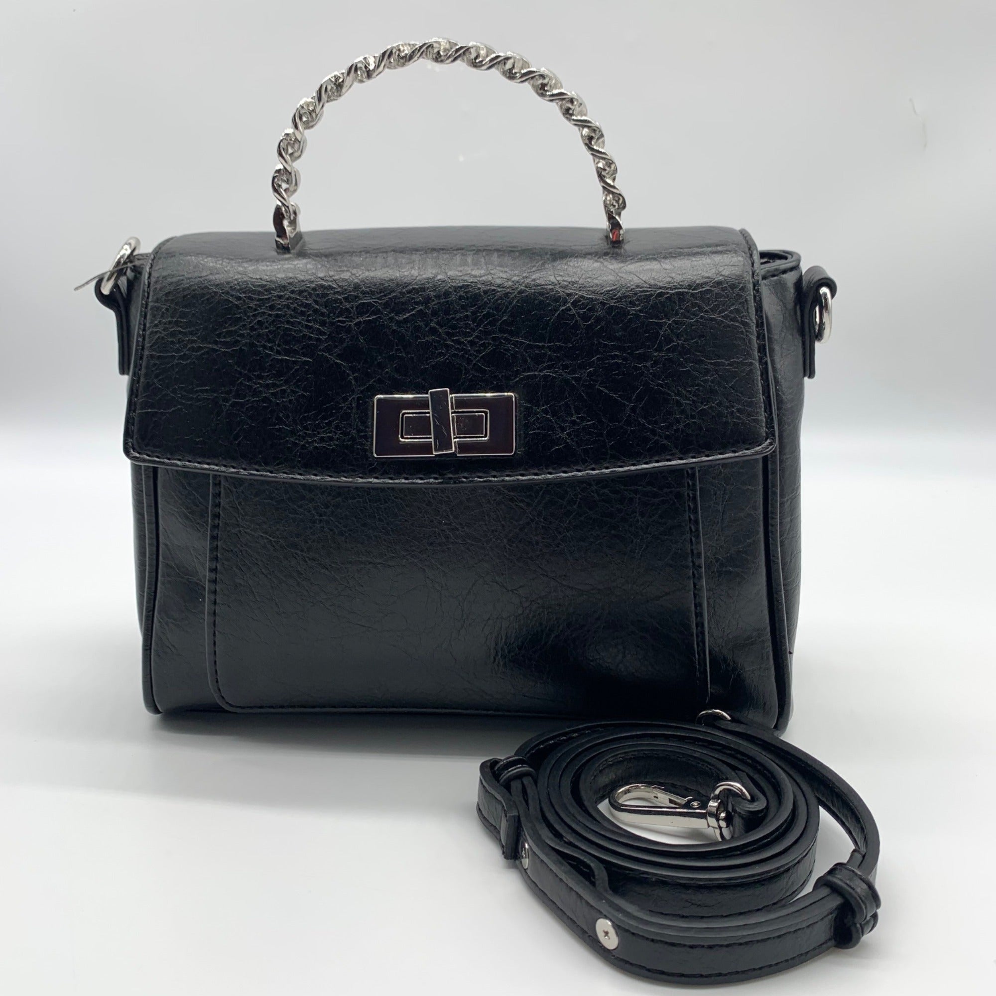I.N.C. International Concepts Black Glaze Emilliee Mini Top Handle Handbag