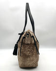 Cole Haan Metallic Bronze Lizard Embossed Leather Tote Bag