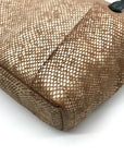 Cole Haan Metallic Bronze Lizard Embossed Leather Tote Bag