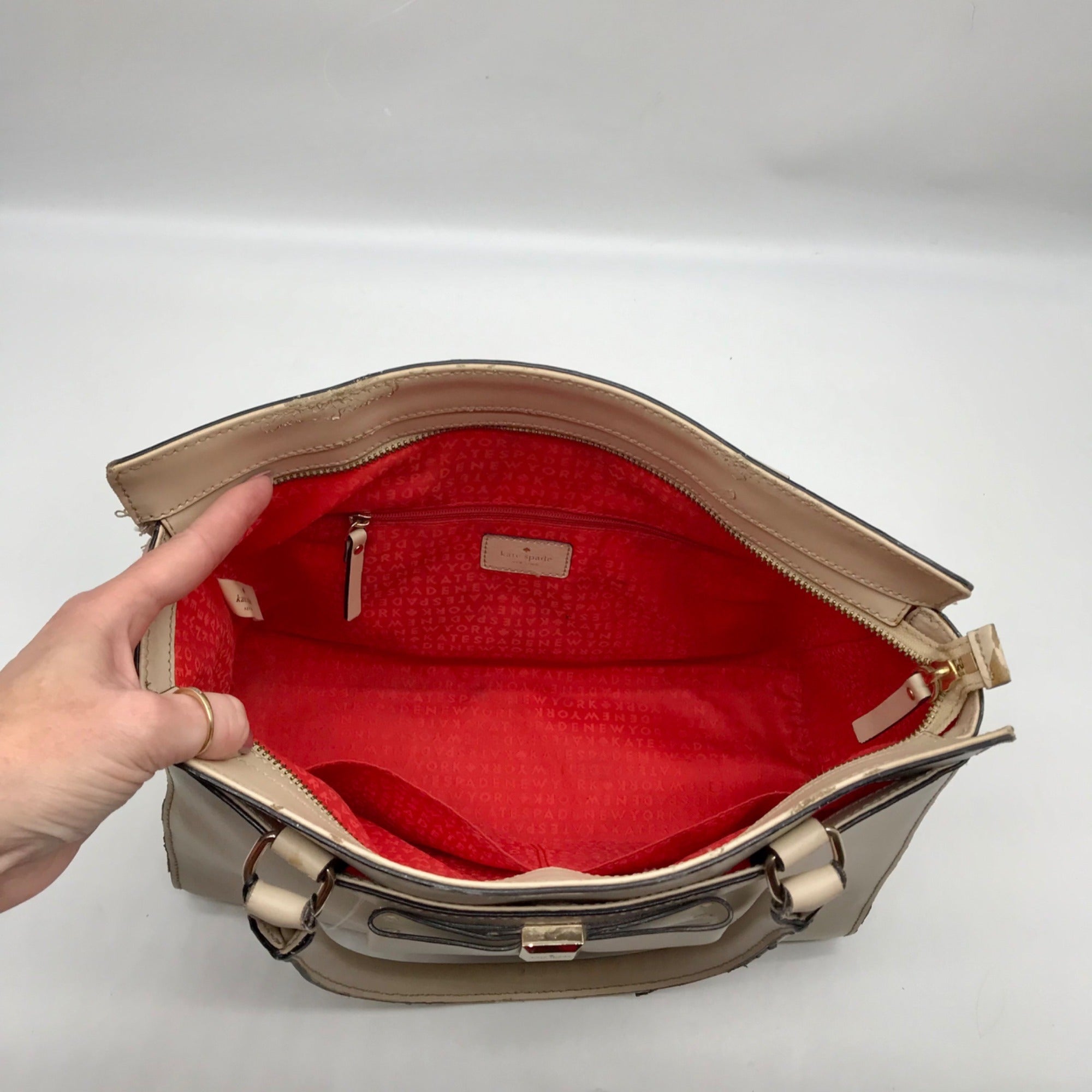 Kate Spade Beige Leather Montford Jovie Park Tote Bag