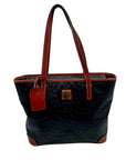 Dooney & Bourke Black & Brown Ostrich Leather Charleston Tote