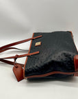Dooney & Bourke Black & Brown Ostrich Leather Charleston Tote