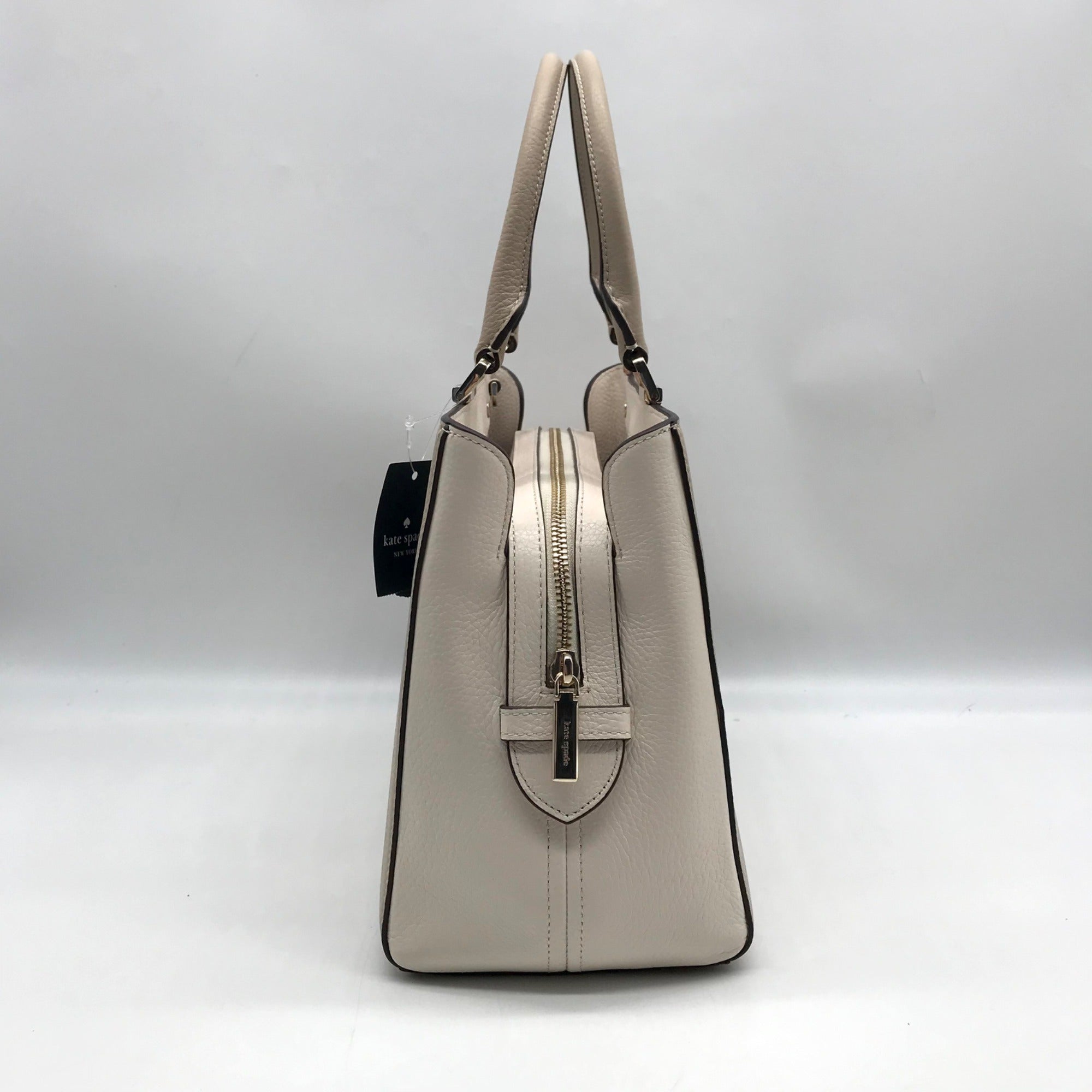 Kate Spade Light Sand Pebbled Leather Leila Convertible Satchel