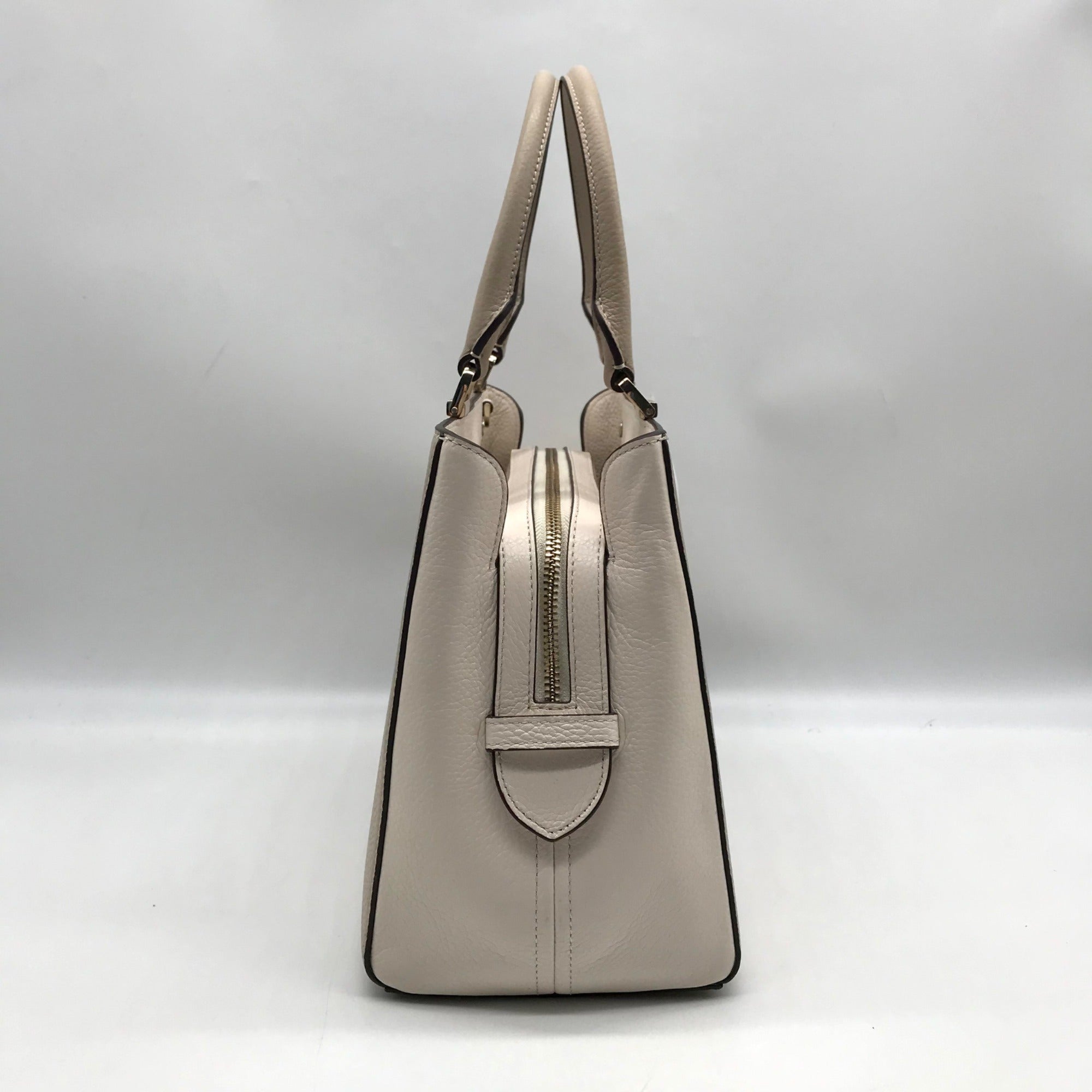 Kate Spade Light Sand Pebbled Leather Leila Convertible Satchel