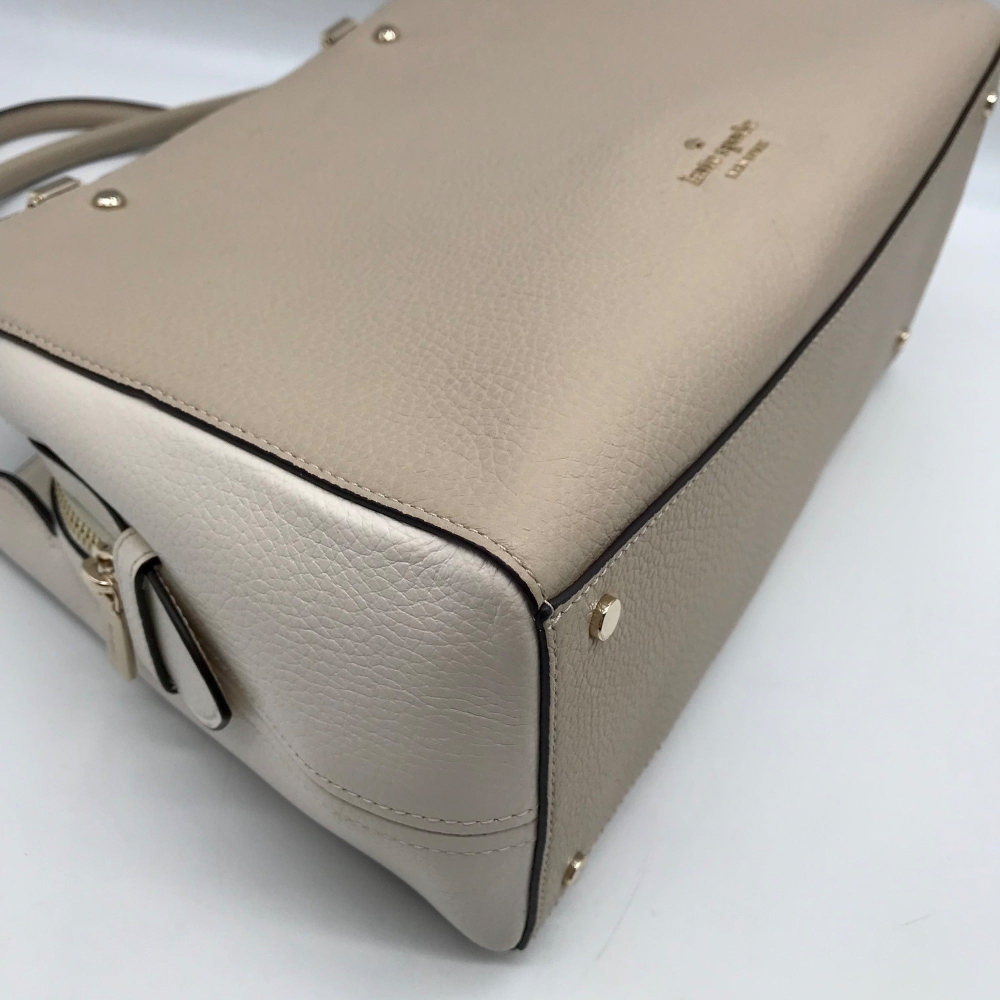 Kate Spade Light Sand Pebbled Leather Leila Convertible Satchel