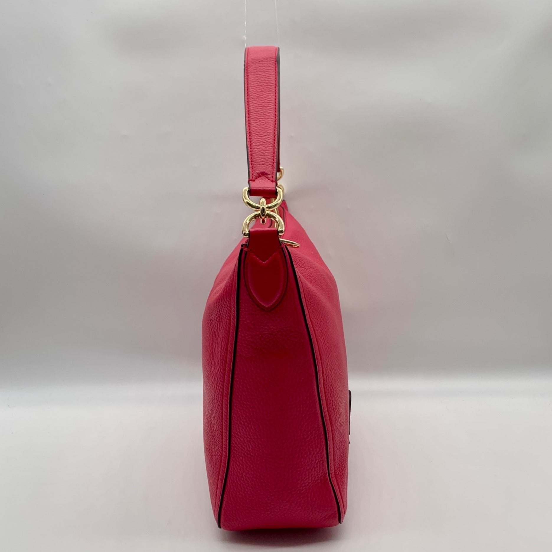 Furla Hot Pink Pebbled Leather Atena Hobo Bag