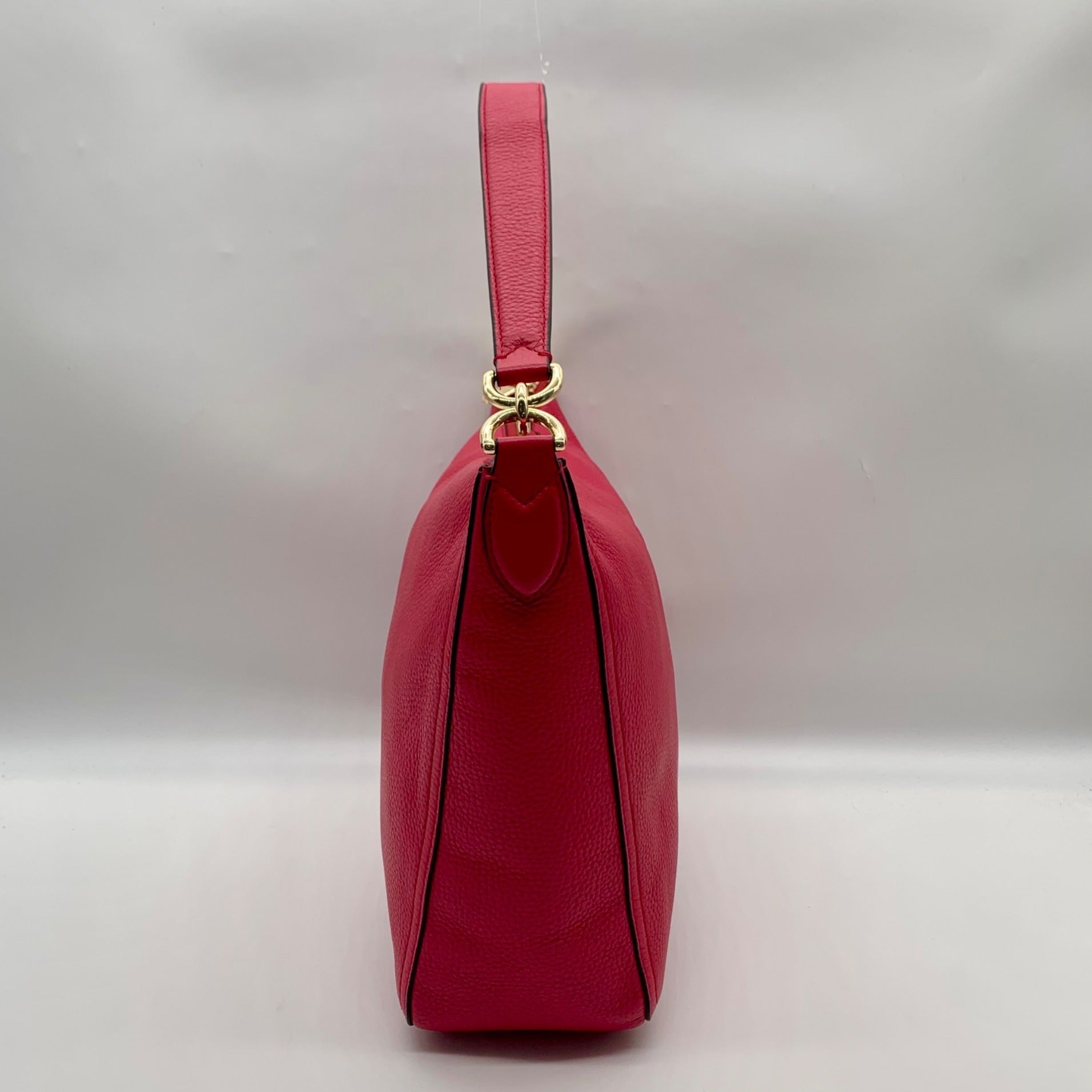 Furla Hot Pink Pebbled Leather Atena Hobo Bag