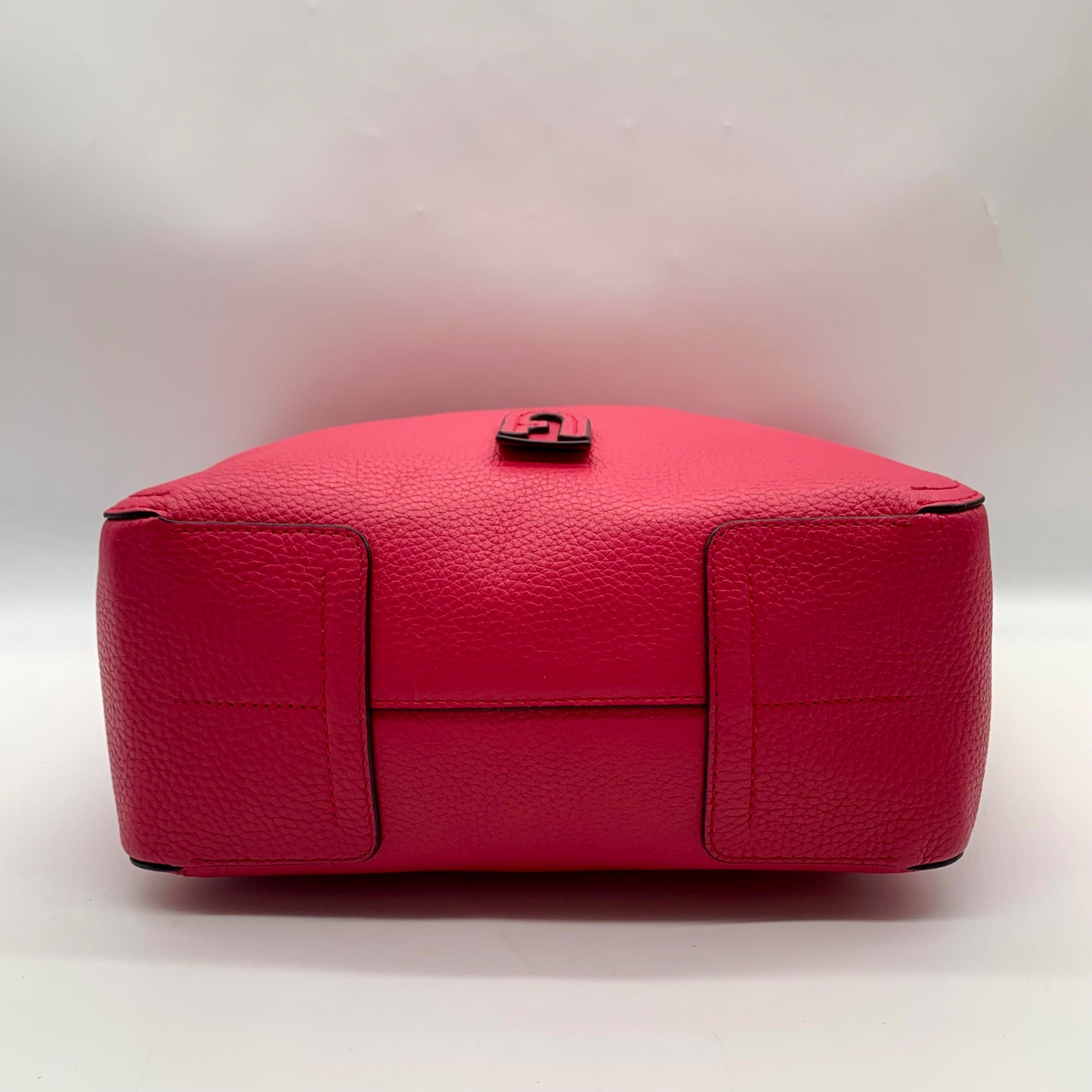 Furla Hot Pink Pebbled Leather Atena Hobo Bag