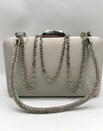 I.N.C. International Concepts Silver Crystal Top Handle Frame Convertible Crossbody Bag