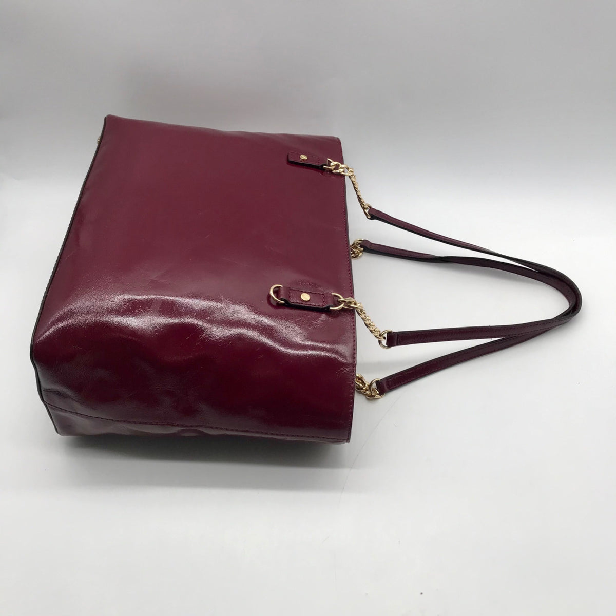 Michael Kors Burgundy Patent Leather Shoulder Bag