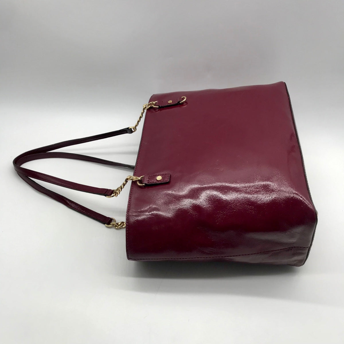 Michael Kors Burgundy Patent Leather Shoulder Bag