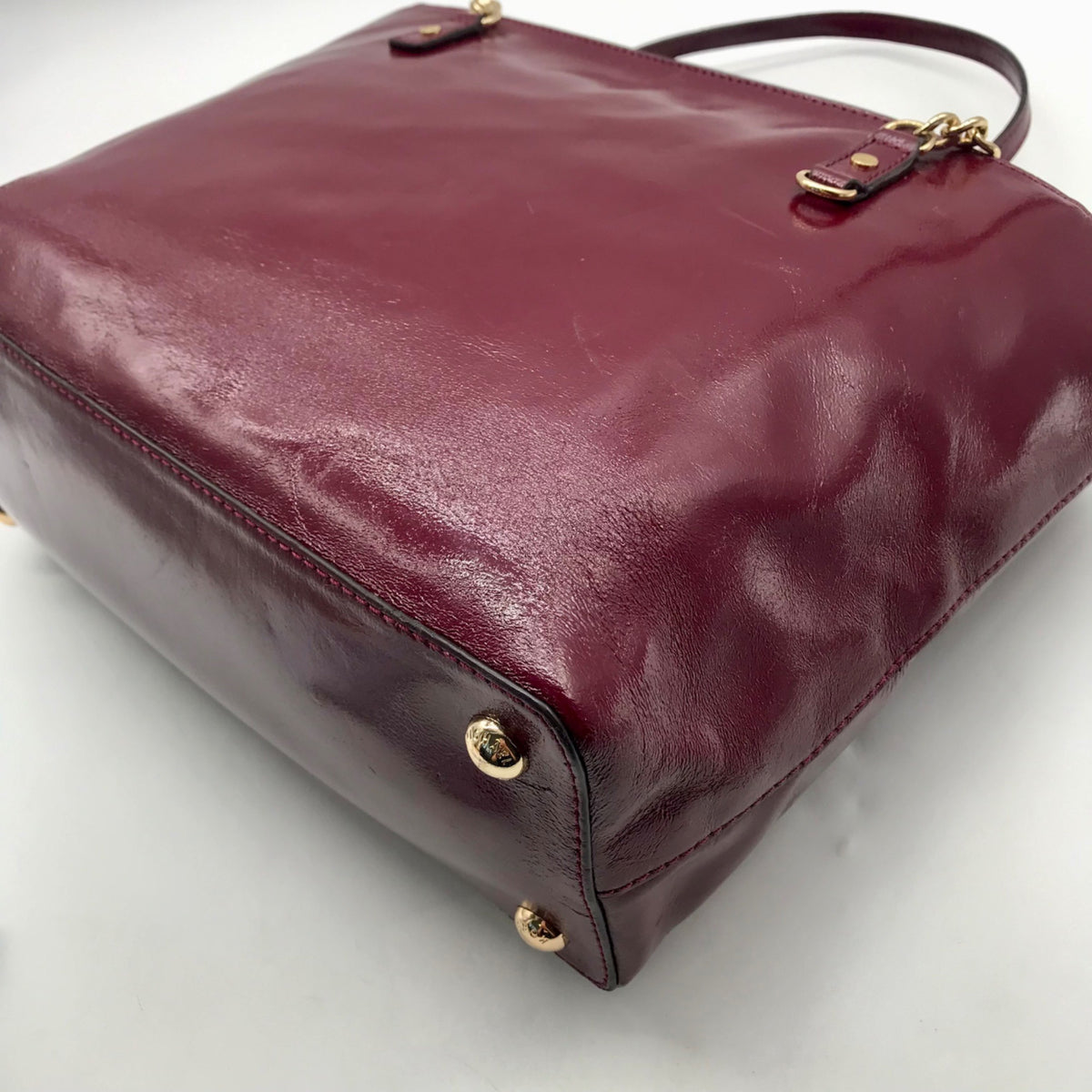 Michael Kors Burgundy Patent Leather Shoulder Bag