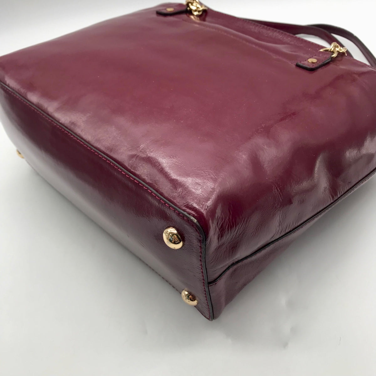 Michael Kors Burgundy Patent Leather Shoulder Bag