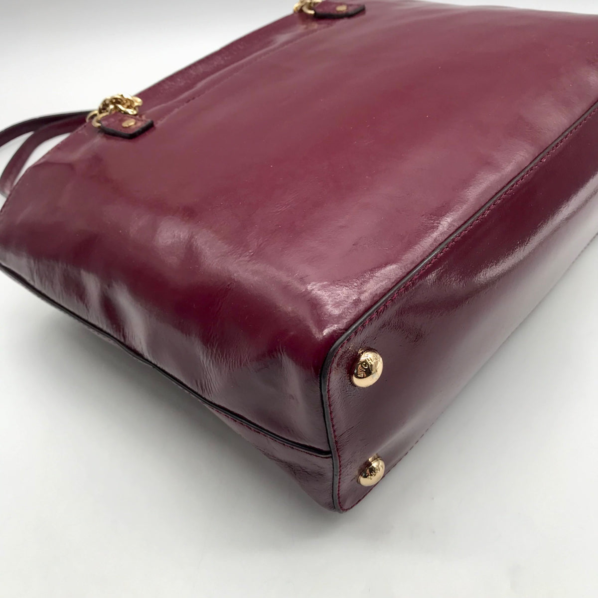 Michael Kors Burgundy Patent Leather Shoulder Bag