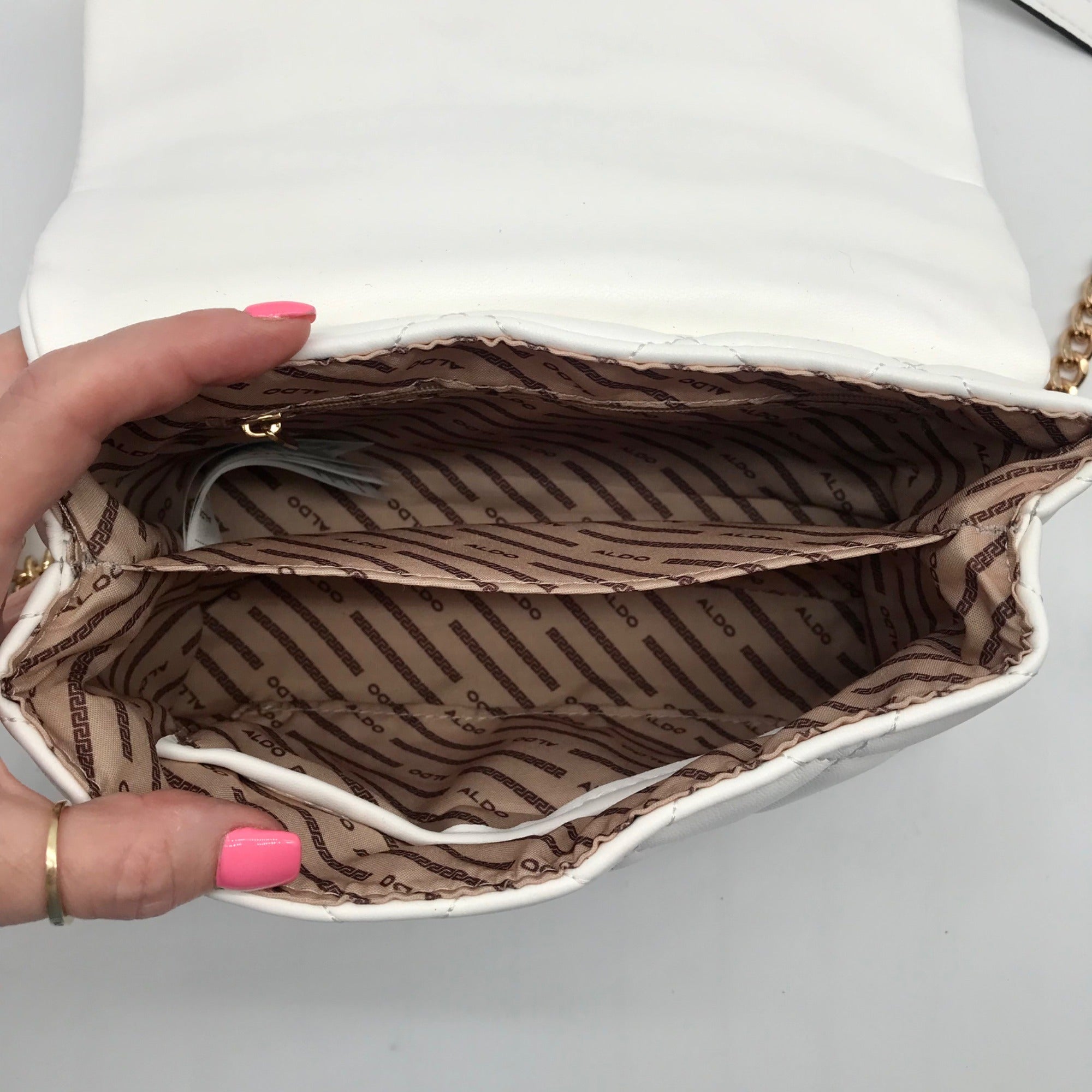 Aldo White Quilted Naeclya Convertible Crossbody