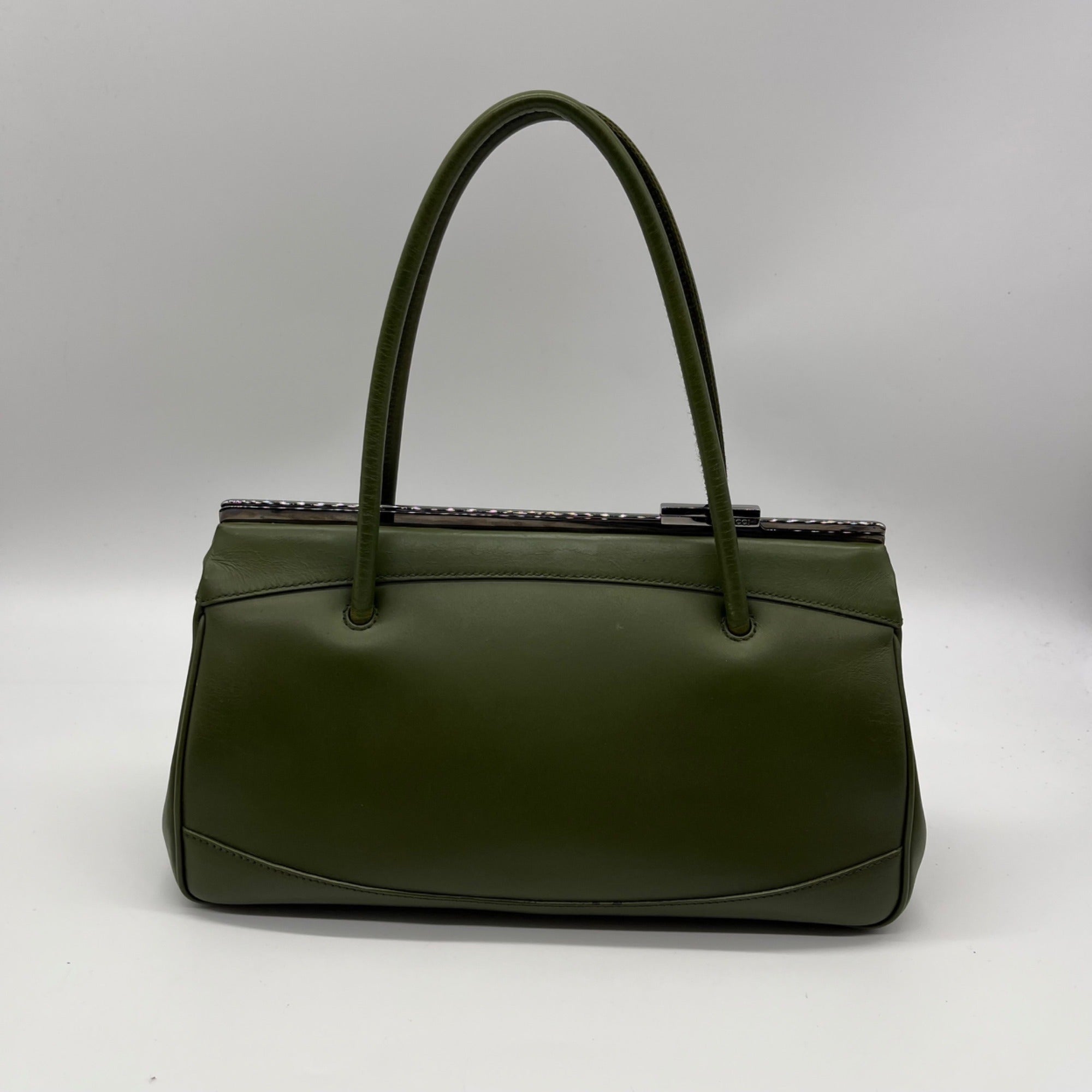 Gucci Olive Green Leather Shoulder Bag