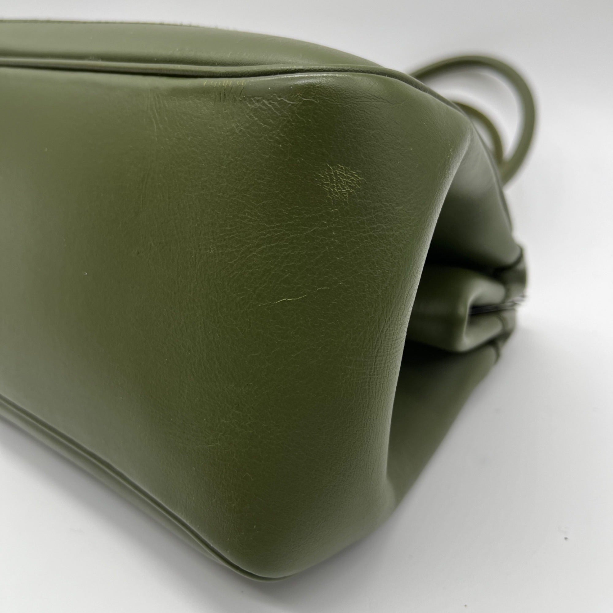 Gucci Olive Green Leather Shoulder Bag