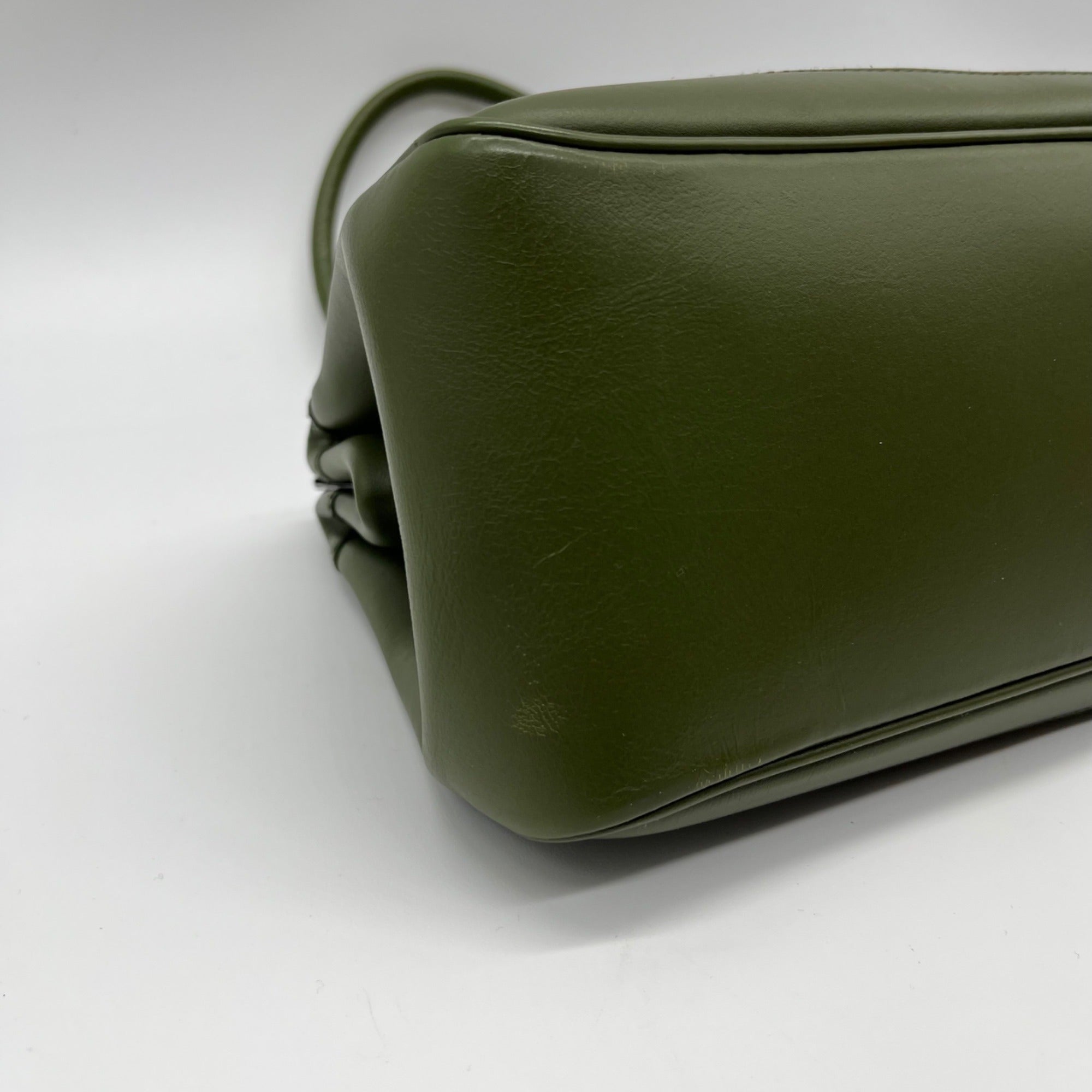 Gucci Olive Green Leather Shoulder Bag
