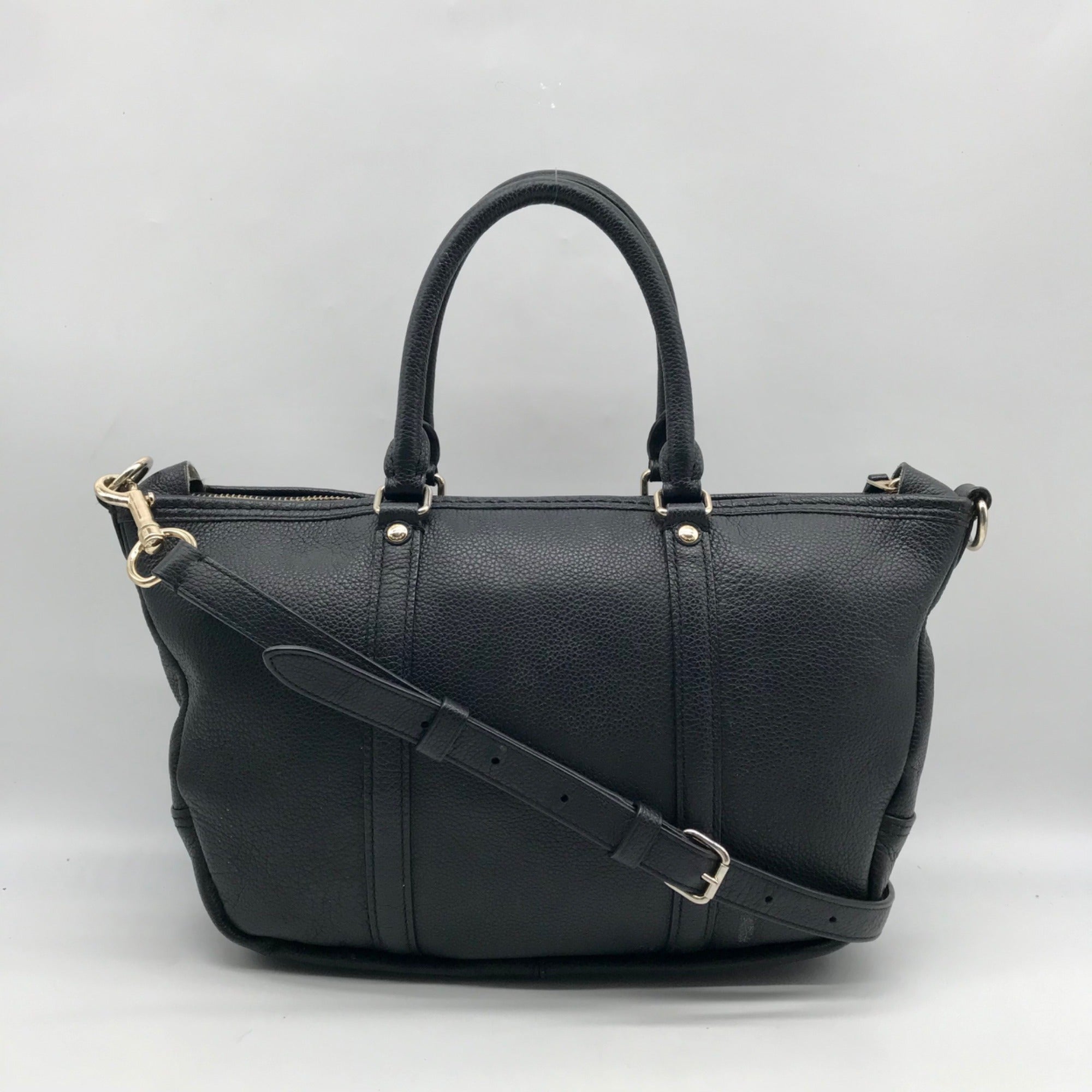 Coach Black Pebbled Leather Convertible Central Satchel Bag