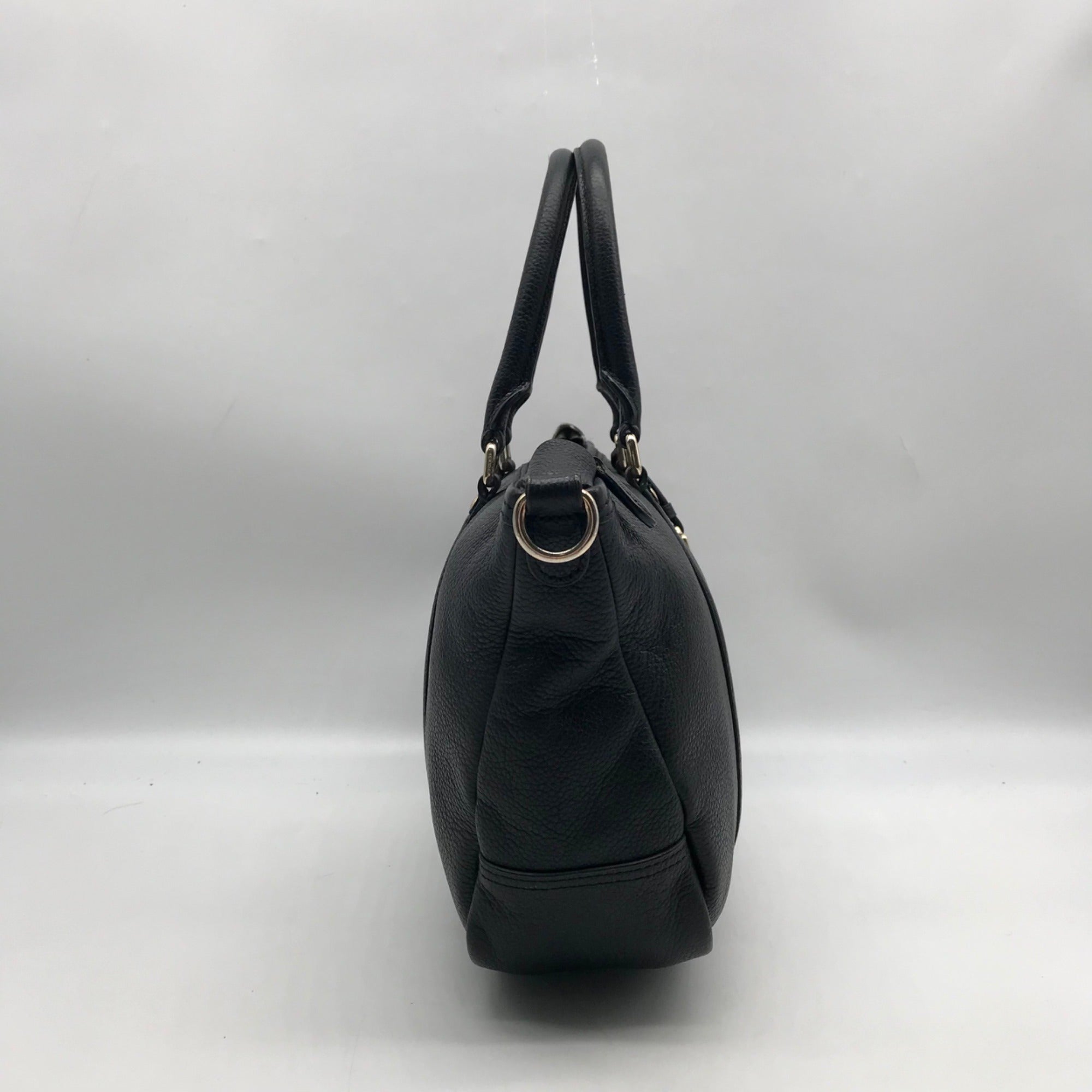 Coach Black Pebbled Leather Convertible Central Satchel Bag