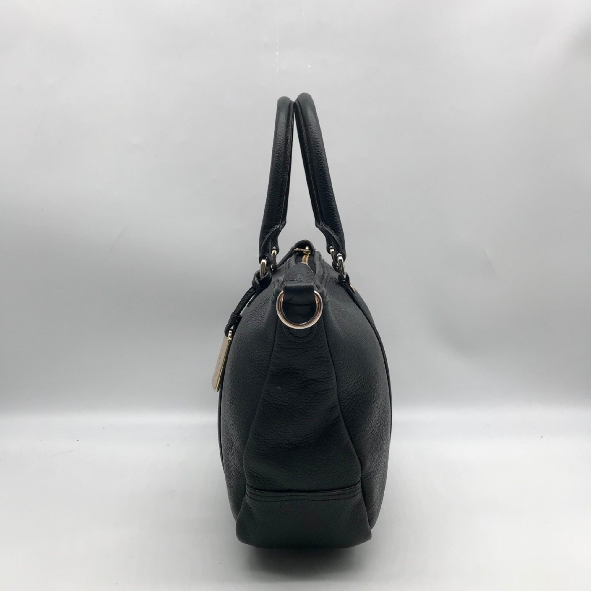 Coach Black Pebbled Leather Convertible Central Satchel Bag
