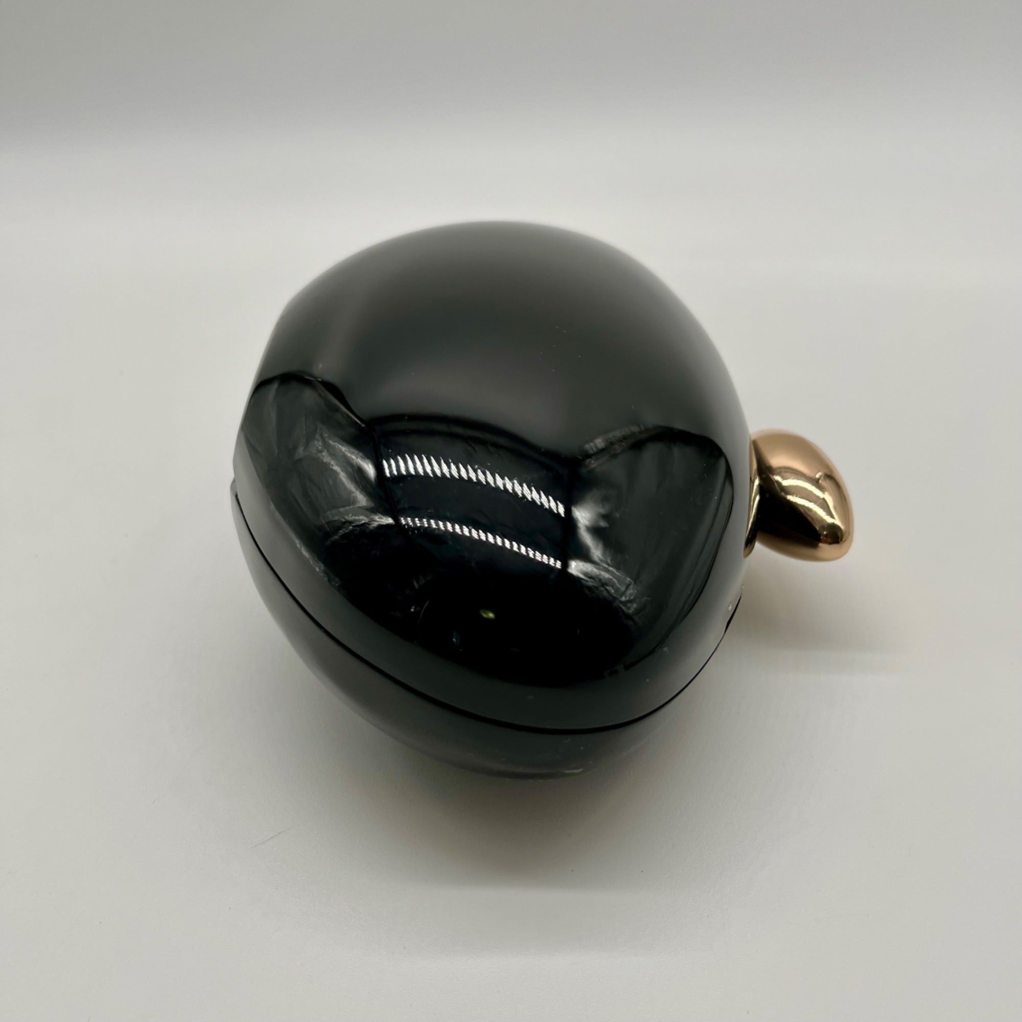 Black Glossy Oval Hard-Case Minaudière Evening Clutch Bag