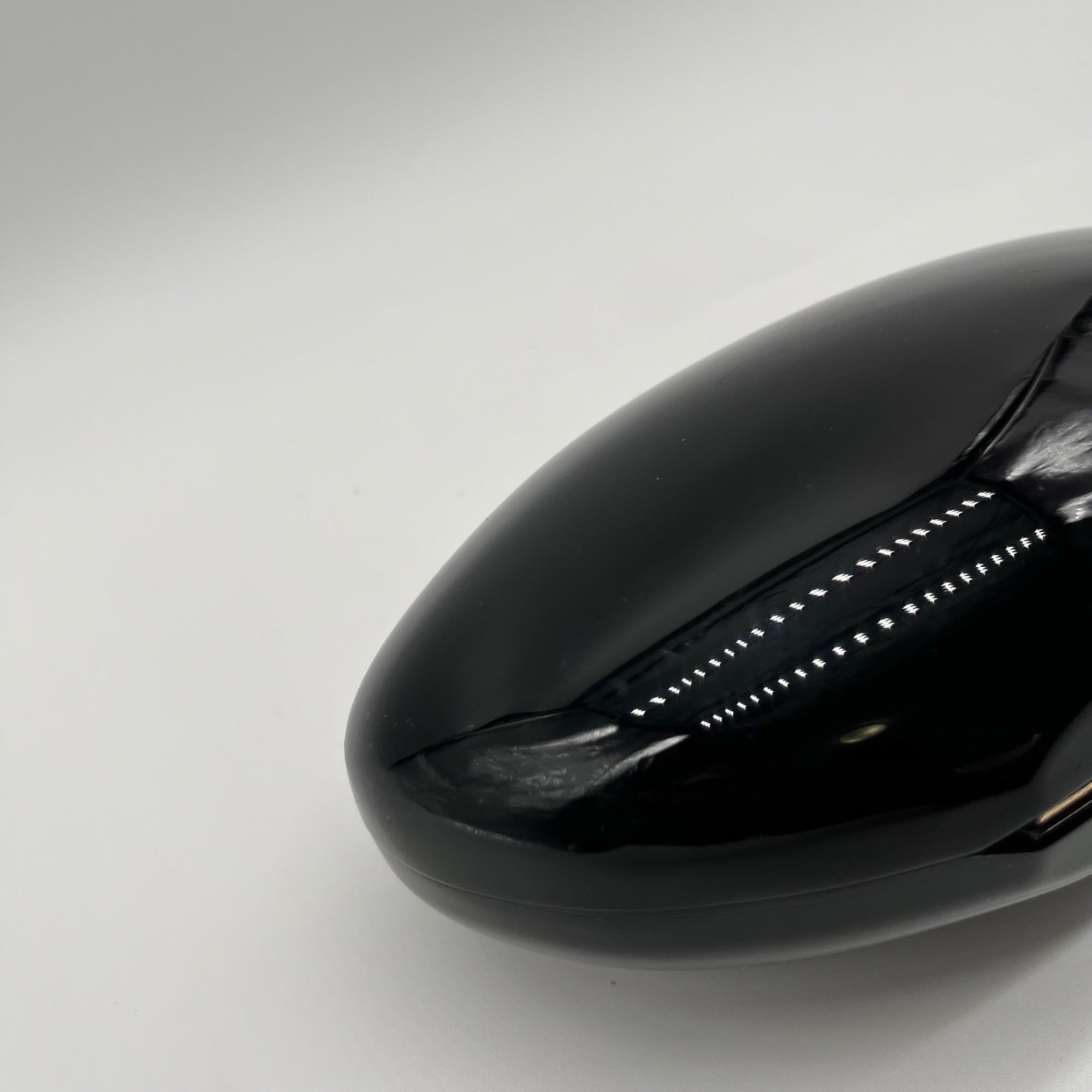 Black Glossy Oval Hard-Case Minaudière Evening Clutch Bag