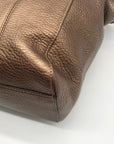 Coach Metallic Bronze Leather Claire Large Satchel