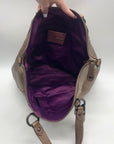 Coach Metallic Bronze Leather Claire Large Satchel