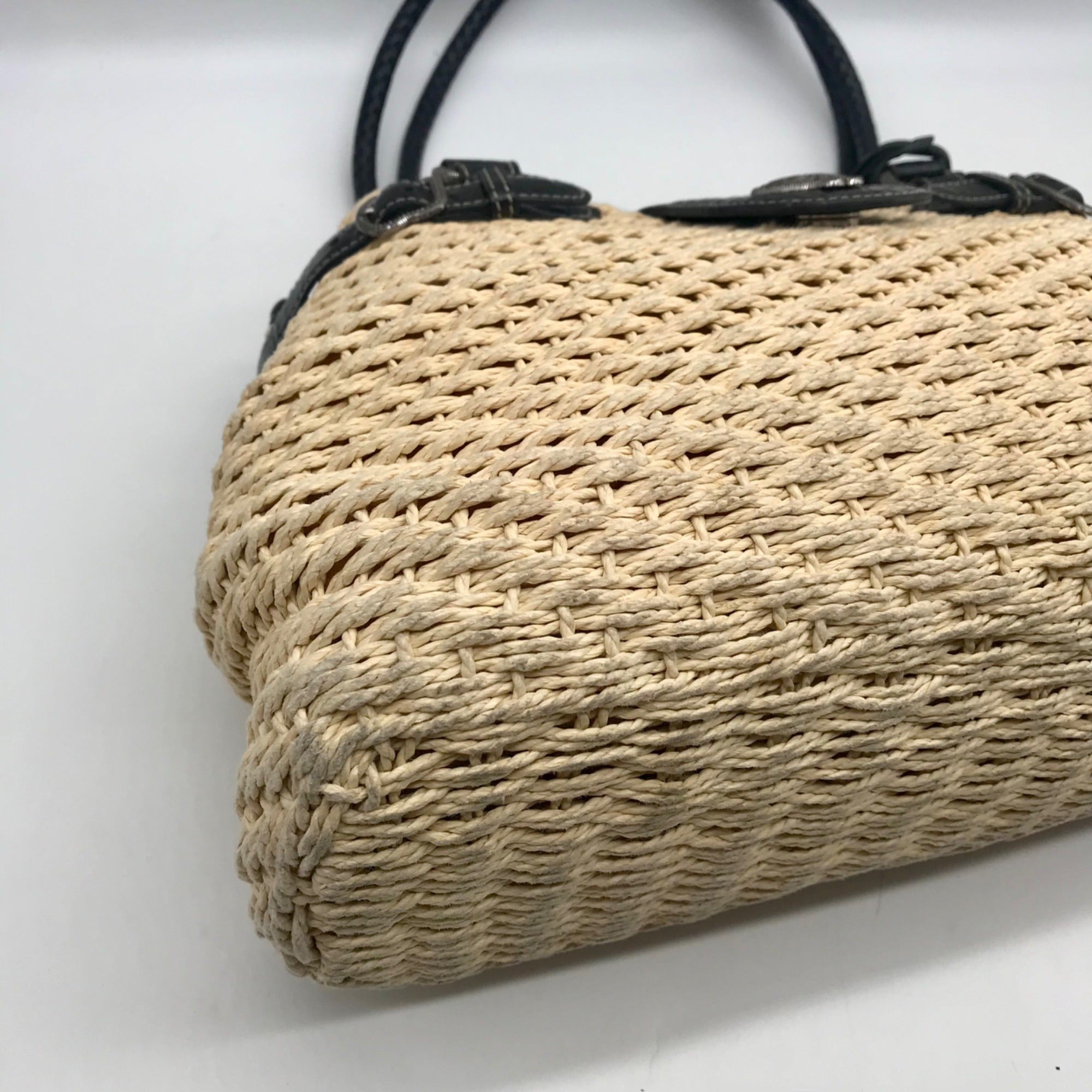 Brighton Khaki Woven Shoulder Tote Bag