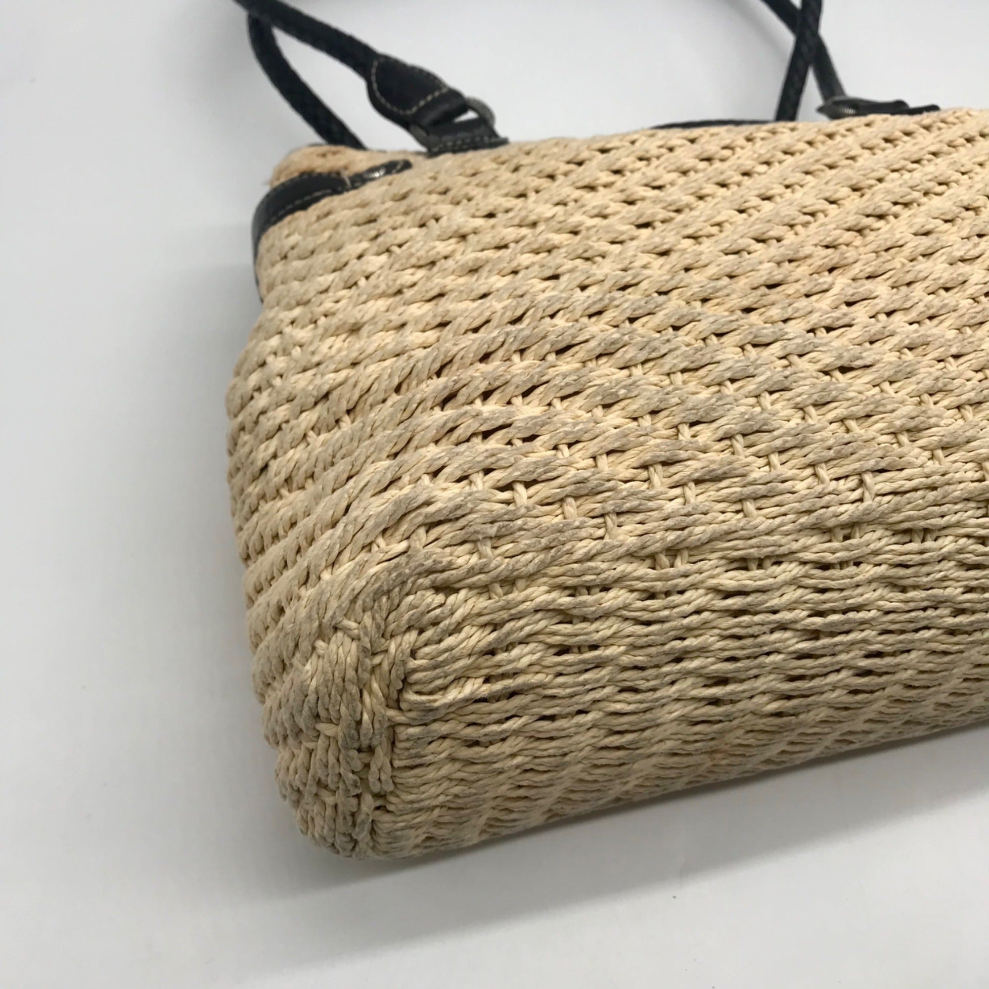 Brighton Khaki Woven Shoulder Tote Bag