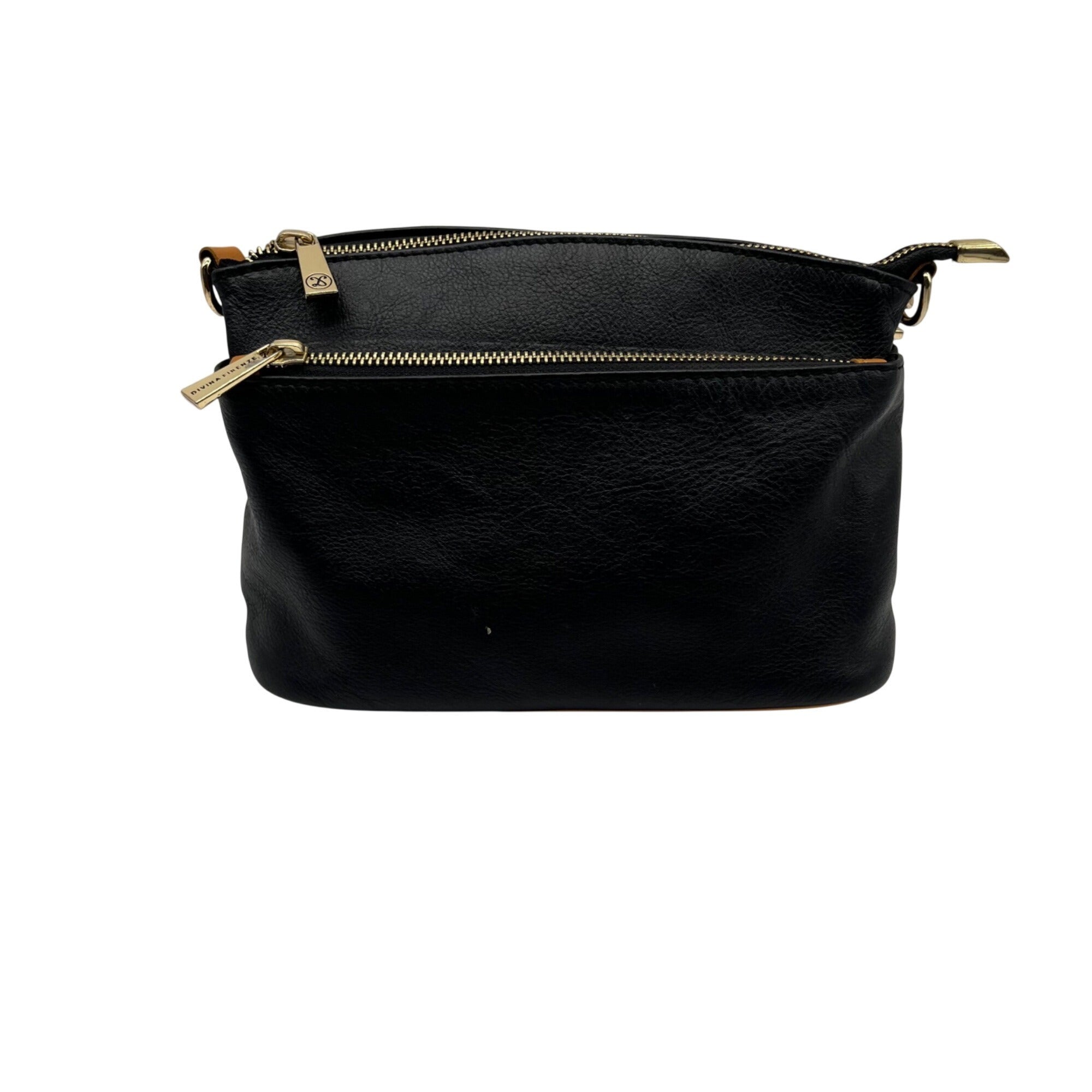 Divina Firenze Black Leather Crossbody Bag