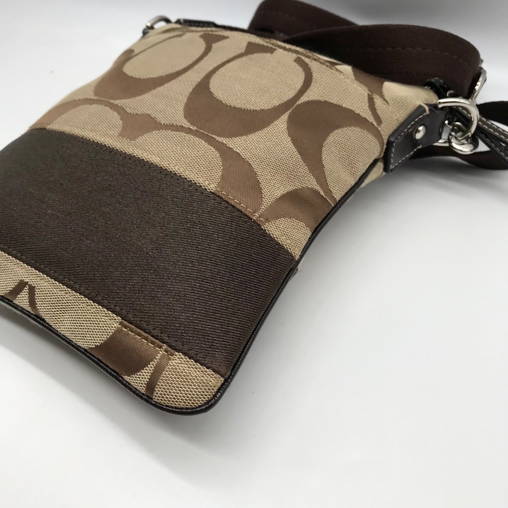 Coach Brown Monogram Canvas Crossbody Bag