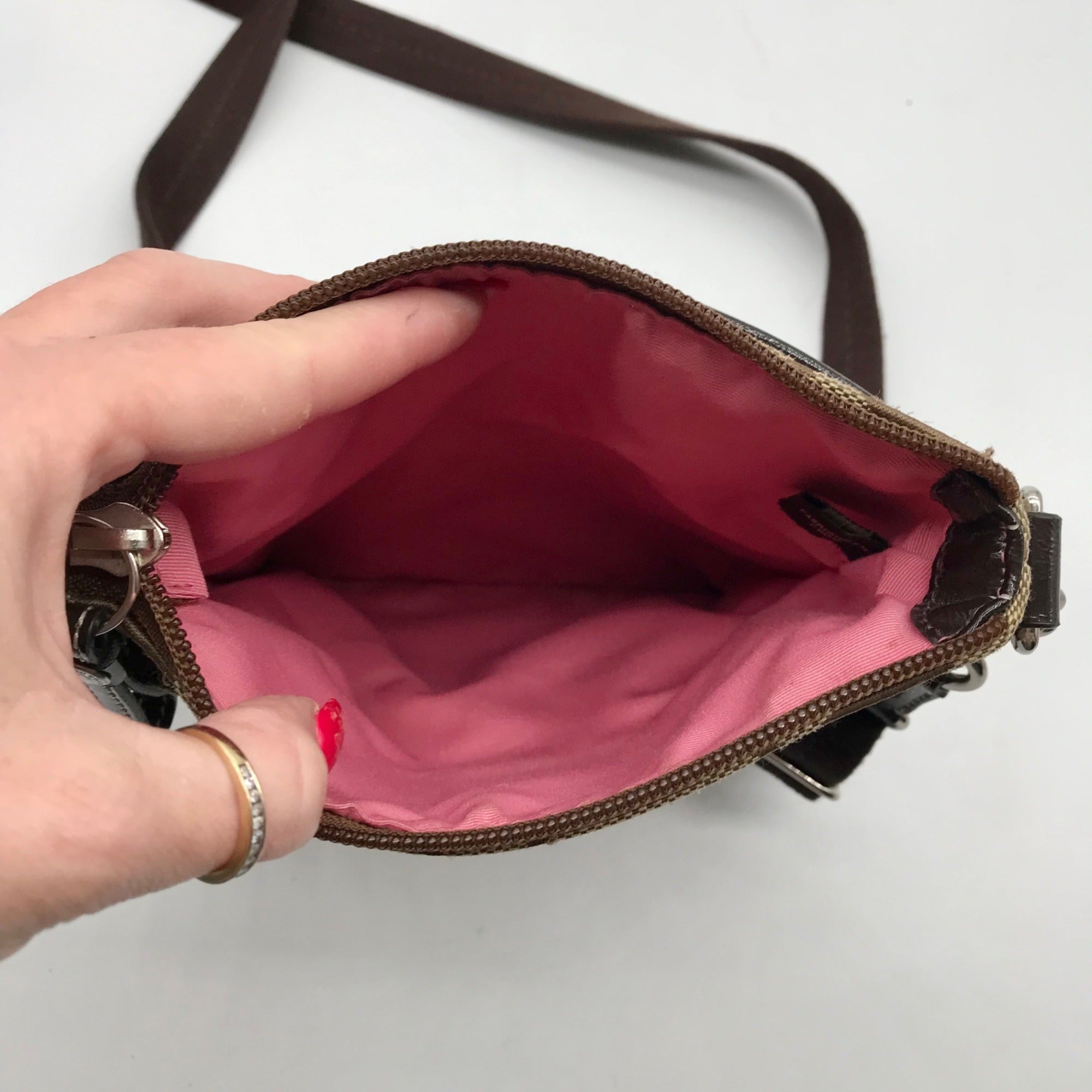 Coach Brown Monogram Canvas Crossbody Bag