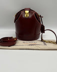 Old Trend Red Leather Doctor Bucket Crossbody Bag