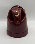 Old Trend Red Leather Doctor Bucket Crossbody Bag