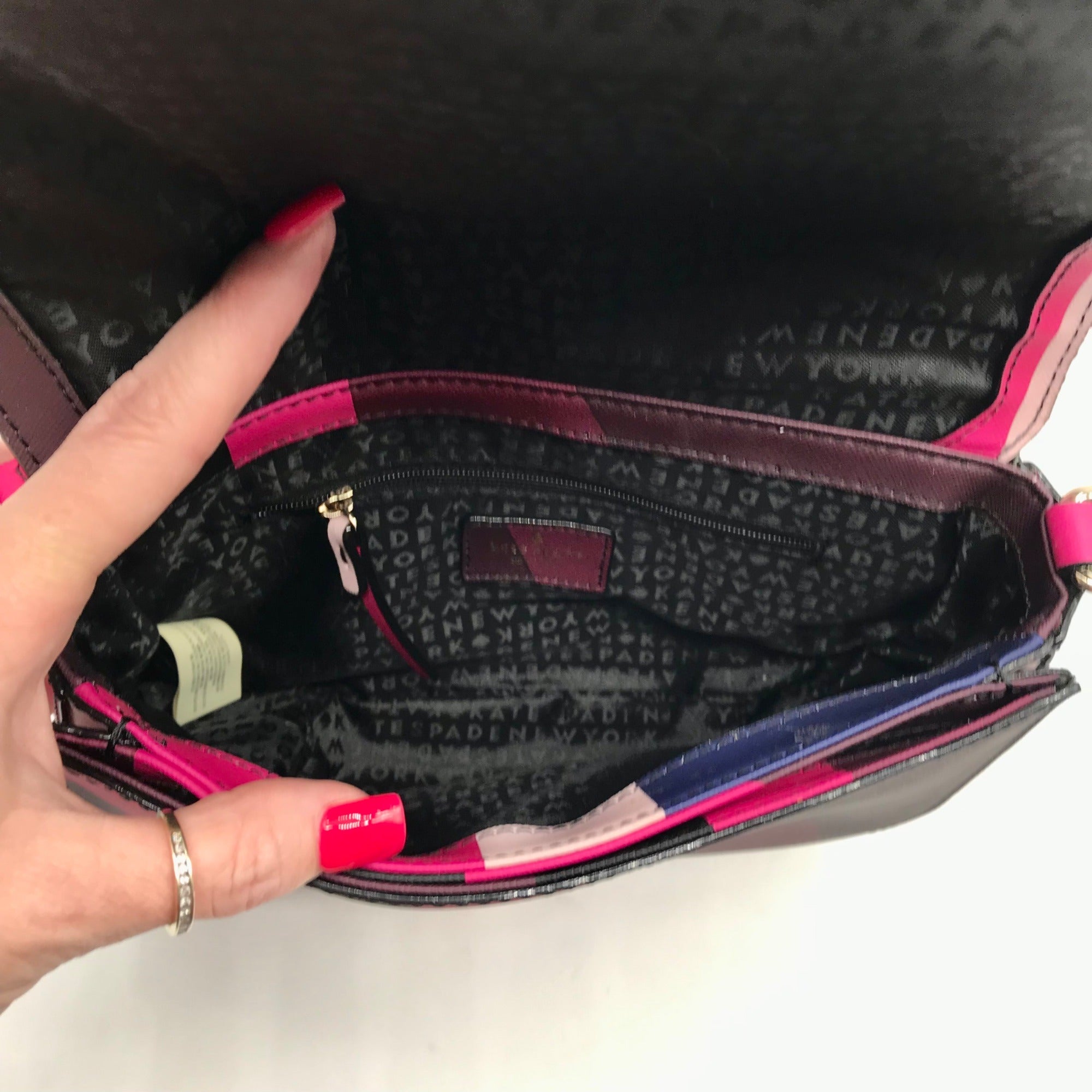 Kate Spade Pink Multi Leather Laurel Way Ego Spotlight Crossbody Bag