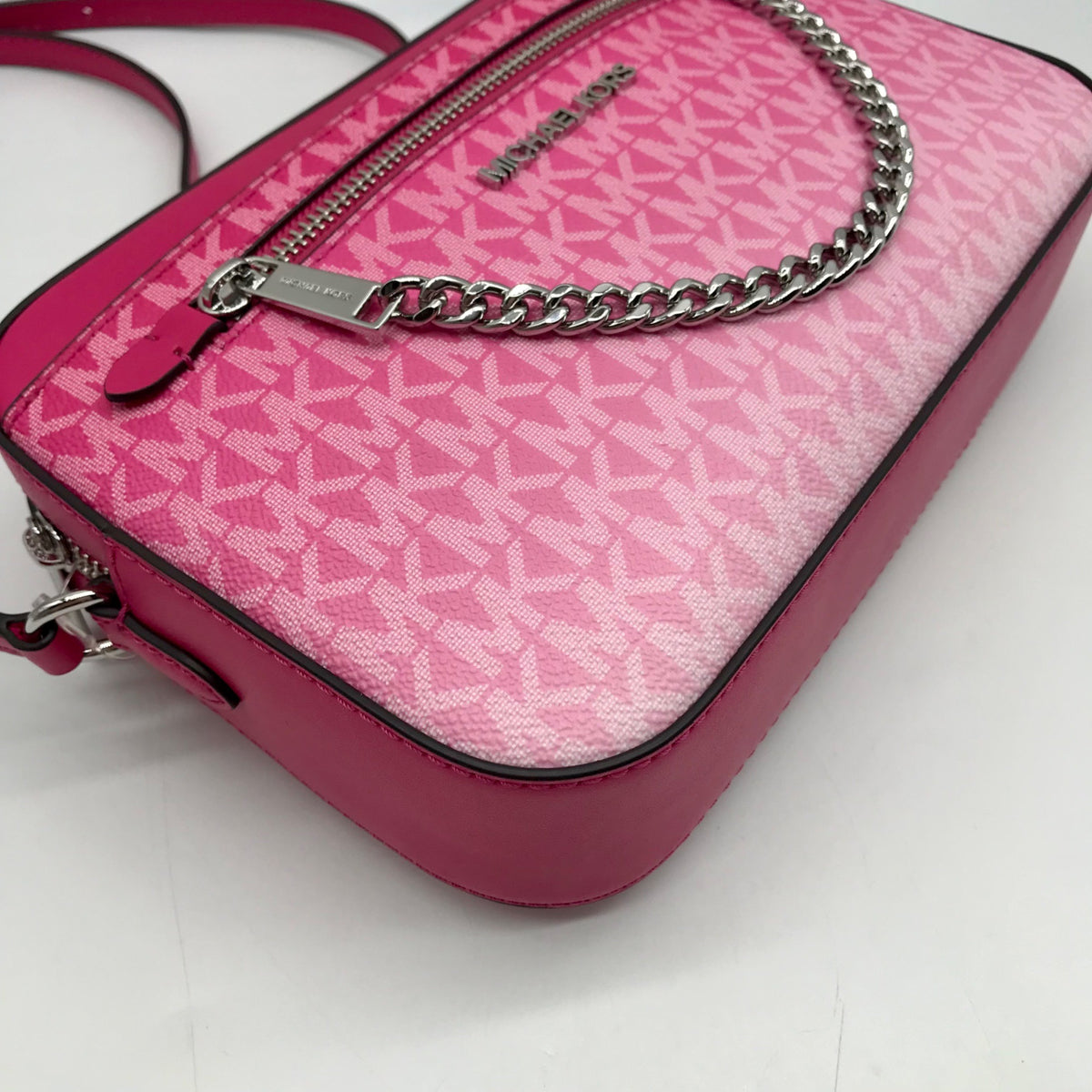 Michael Kors Dragon Fruit Ombre Leather Jet Set Logo Crossbody Bag
