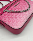Michael Kors Dragon Fruit Ombre Leather Jet Set Logo Crossbody Bag