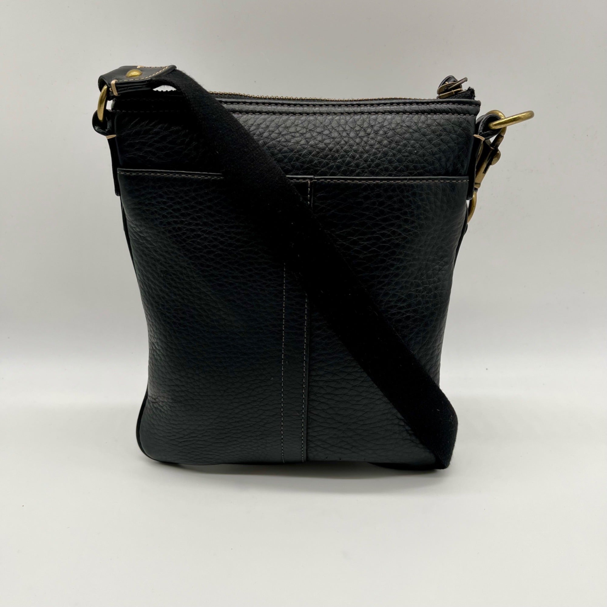 Coach Black Pebbled Leather Kitt Messenger Crossbody Bag
