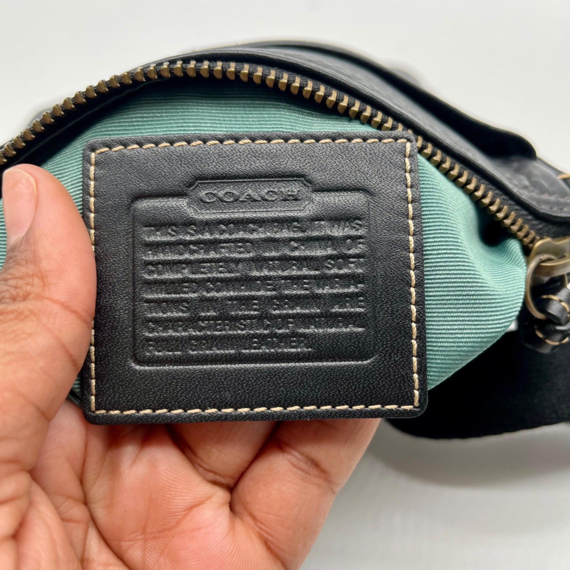 Coach Black Pebbled Leather Kitt Messenger Crossbody Bag