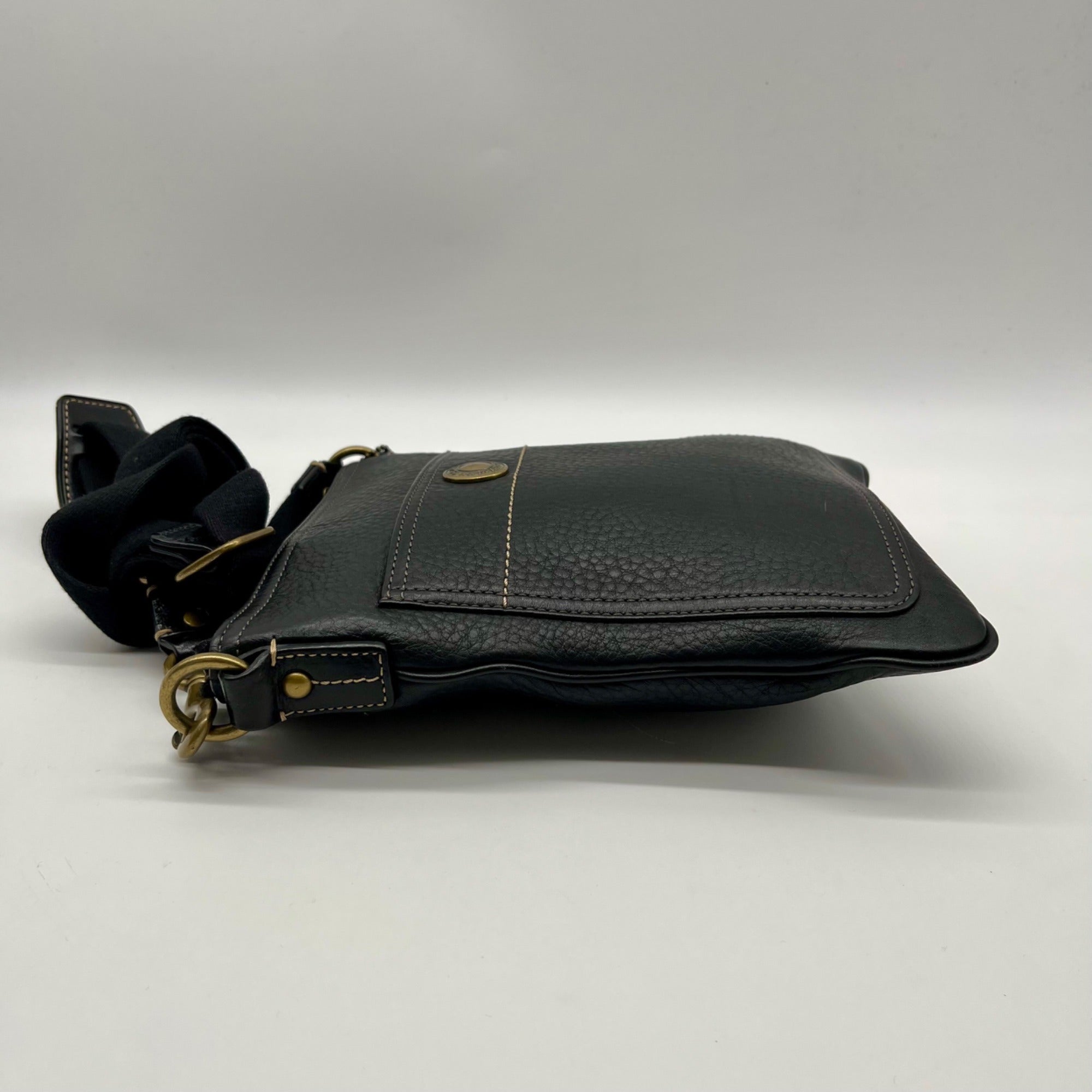 Coach Black Pebbled Leather Kitt Messenger Crossbody Bag