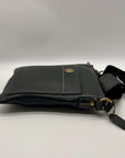 Coach Black Pebbled Leather Kitt Messenger Crossbody Bag