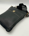Coach Black Pebbled Leather Kitt Messenger Crossbody Bag