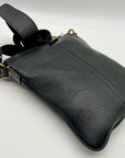 Coach Black Pebbled Leather Kitt Messenger Crossbody Bag