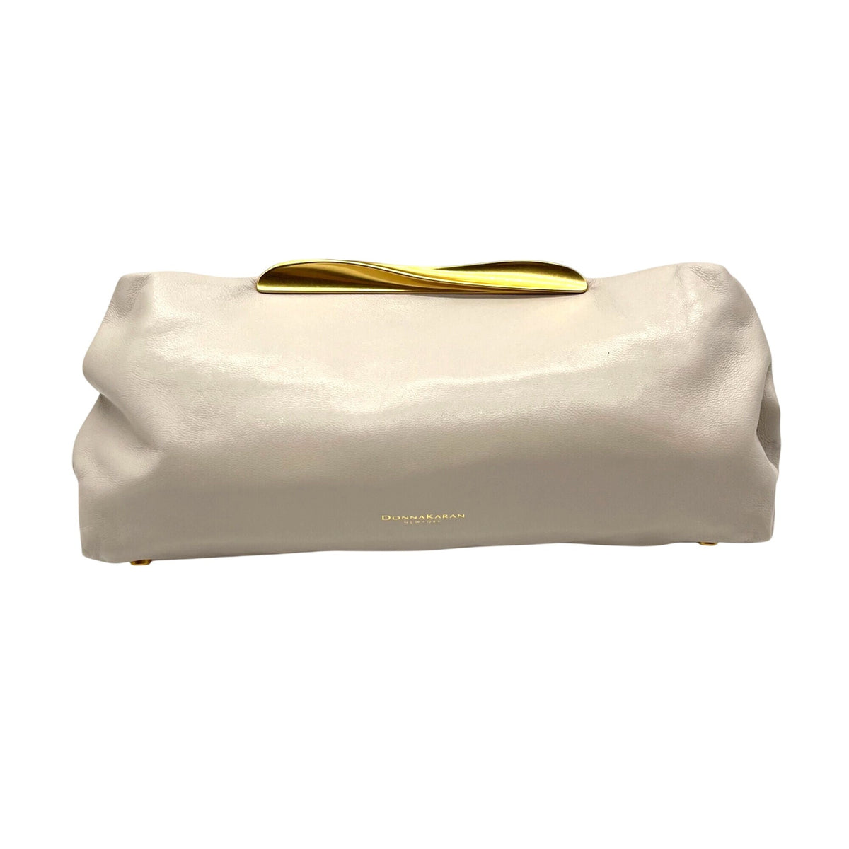 Donna Karan Cream Poplin Clutch/Shoulder Bag