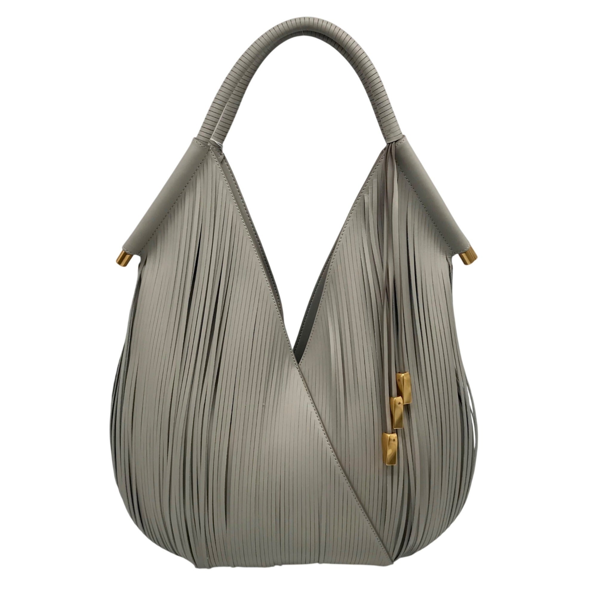 Donna Karan Gray Large Laser-Cut Shoulder Bag