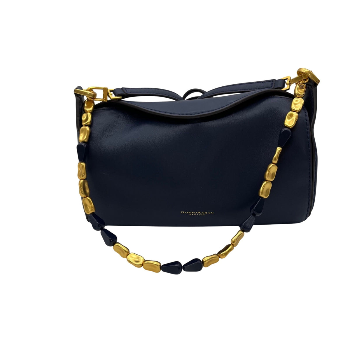 Donna Karen Blue Crinoline Leather Crossbody Bag