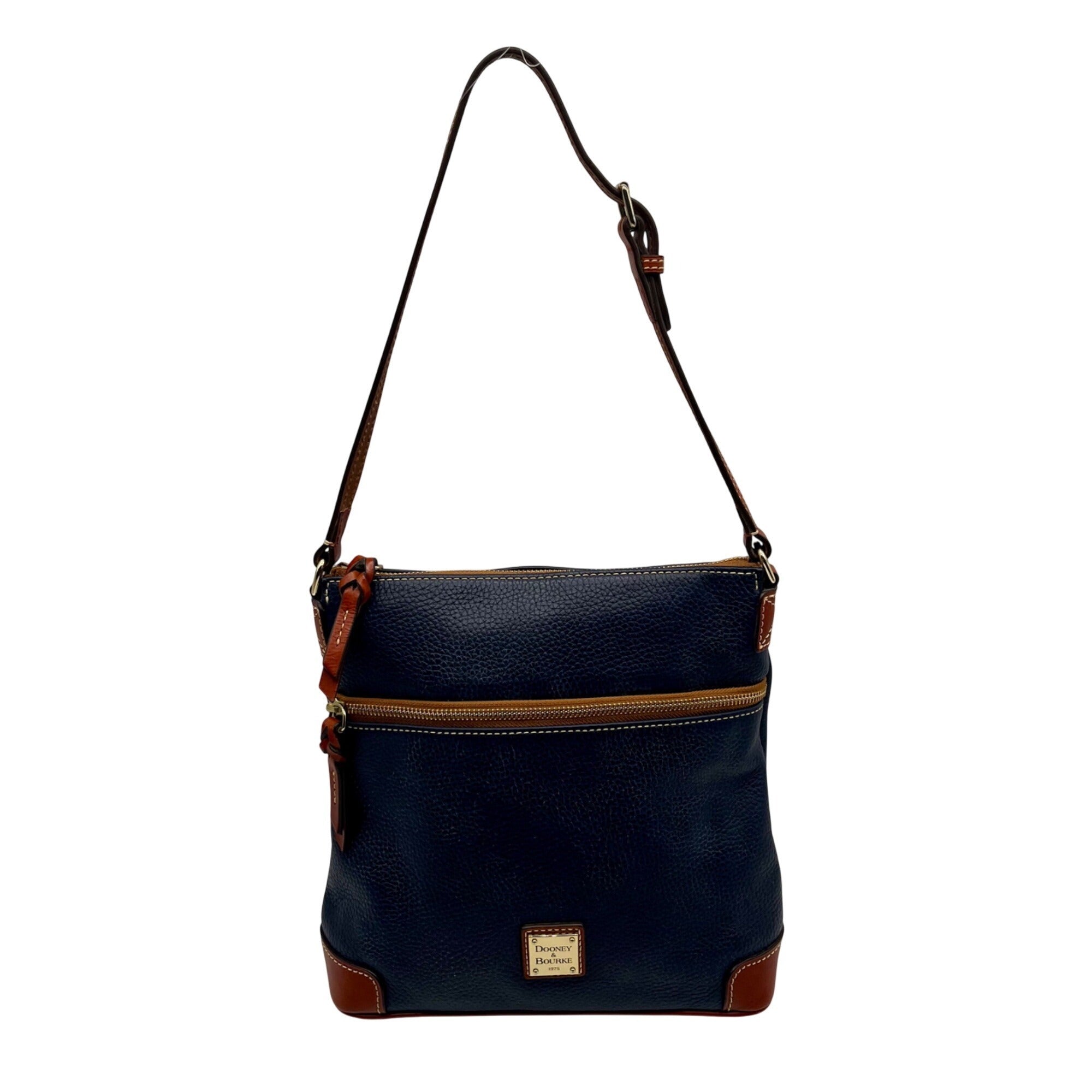 Dooney And Bourke Navy Pebbled Leather adjustable Crossbody