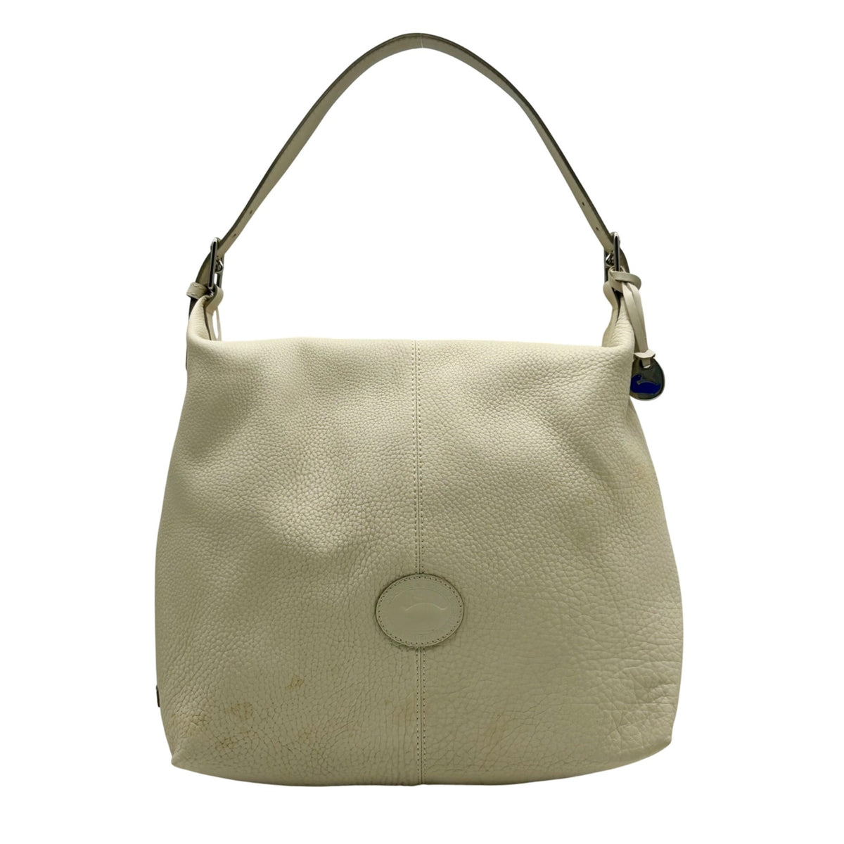 Dooney &amp; Bourke Beige Pebbled Leather Hobo Bag
